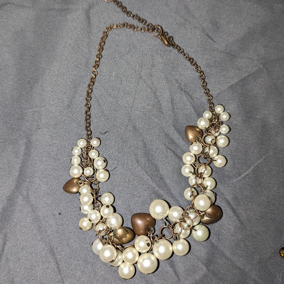 3 statement necklaces from early 2000s pearl and hearts sparkly vintage green - Picture 2 of 8